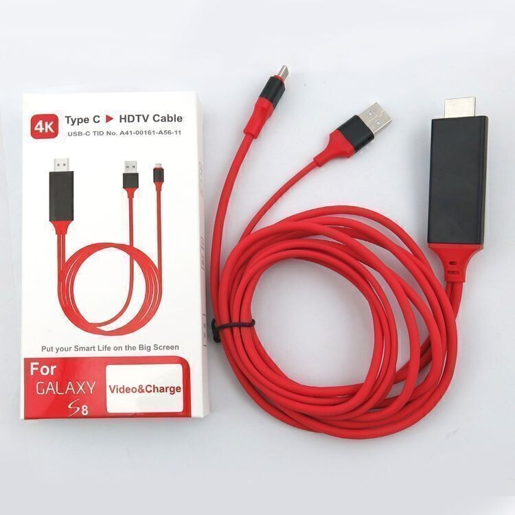MHL USB-C Type C to HDMI USB A HD TV Cable Adapter For Android Phones Tablet RED