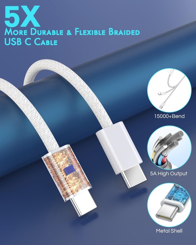 iPhone 17 Car Charger 2 Pack Dual Port USB C Fast Charging Power Supply Cord gallery