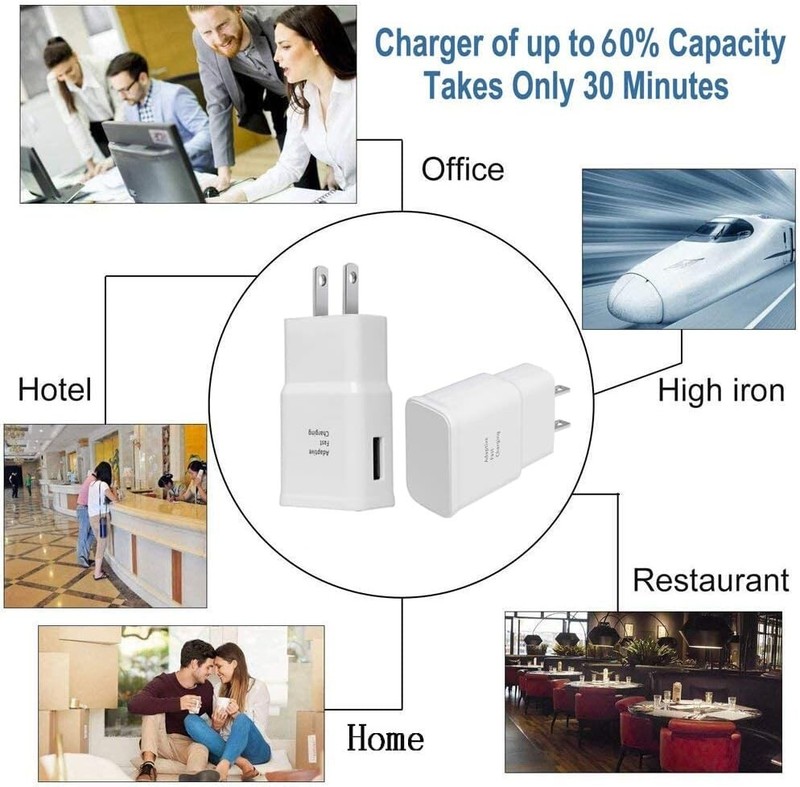 2-Pack Fast Wall Charger Plug + USB Type C Cable For Samsung Galaxy A20/A30/A50 gallery