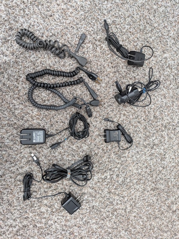 Charging / AC Cable Lot – 9 Cables, Phillips, Samsung, Motorola Etc