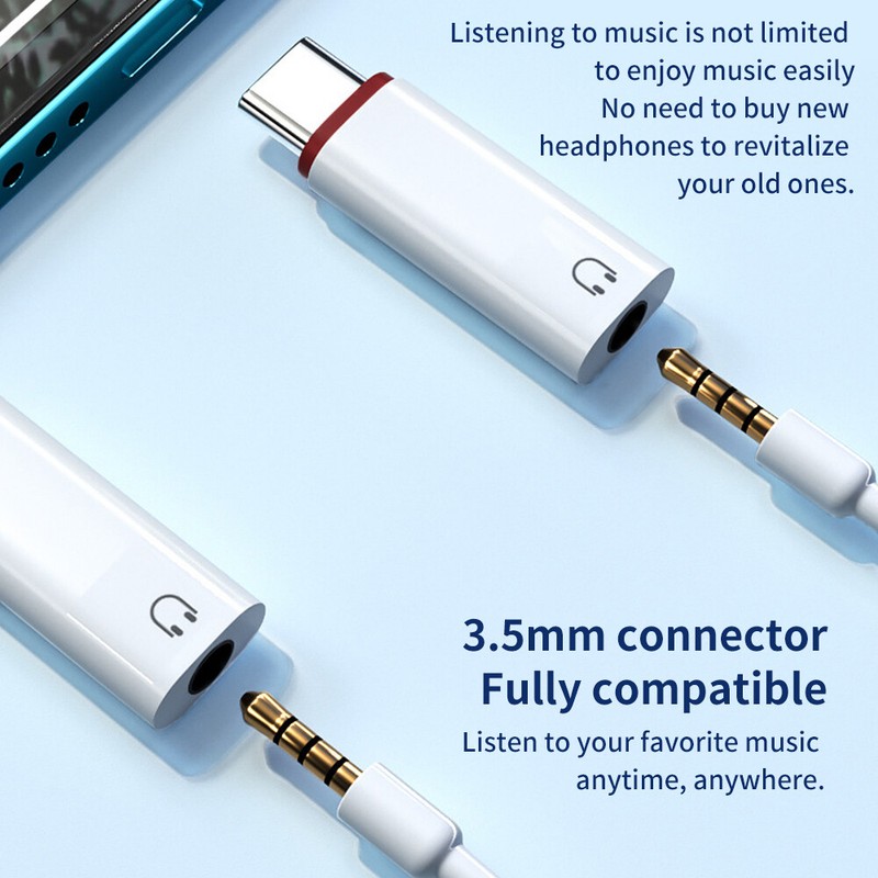 2 Pack USB-C Type C Adapter Port to 3.5mm Aux Audio Headphone Jack Converter NEW gallery