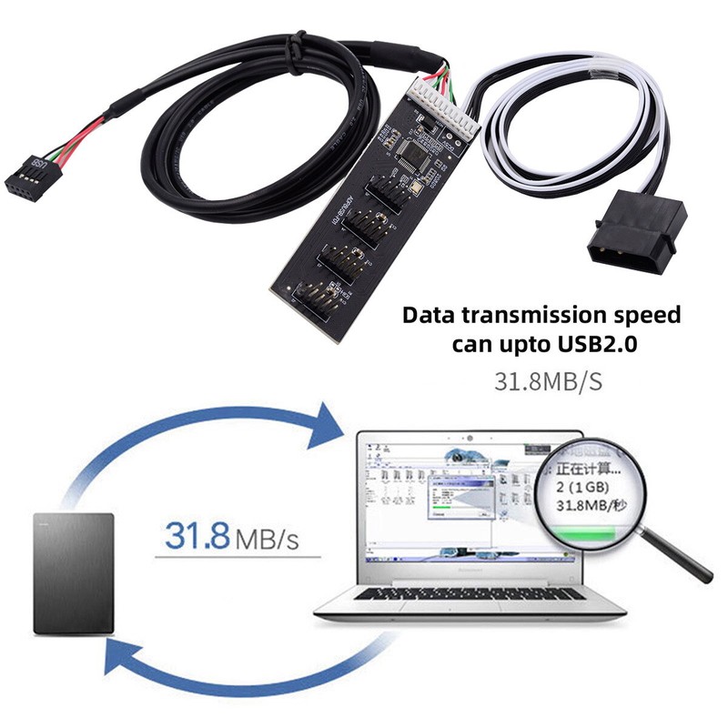 USB 2.0 9pin 1 to 4 Header USB 2.0 9pin 10pin Header 1 to 4 Female Splitter gallery
