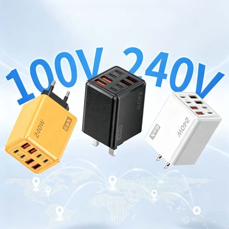 240W Fast Wall Charger 8 Port Adapter & Cable For iPhone 17 16e 15 Pro Max 14 13 gallery