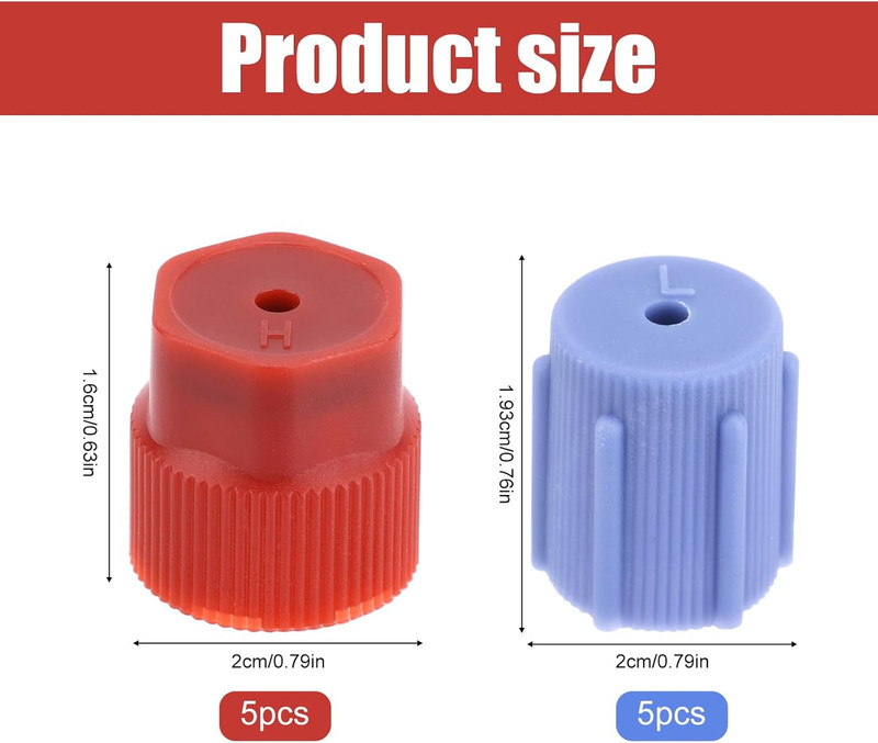 10Pcs Ac Charging Port Caps, 13Mm & 16Mm AC System Service Valve Cap Leak-Proof gallery