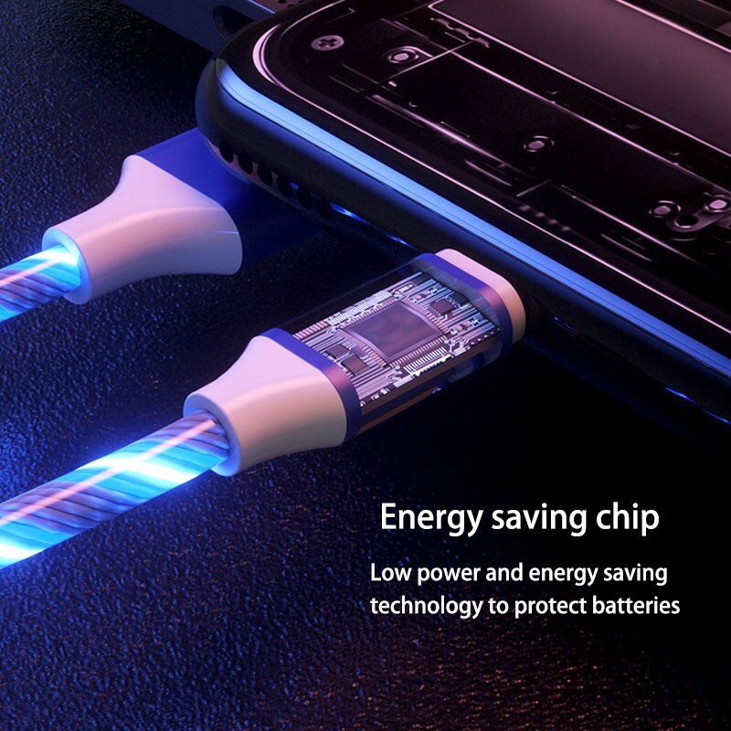 3 in 1 LED Fast Charging Cable Adapter For iPhone Micro USB Type C Charger Cord gallery