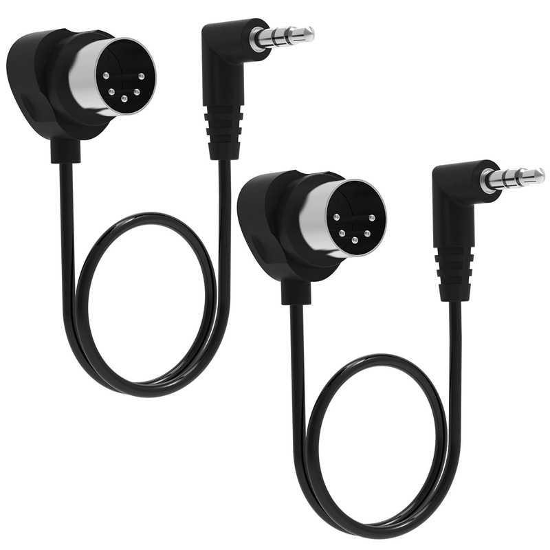 TRS 3.5mm MIDI Cable 2-Pack 2-FT / 60CM Type-A TRS 3.5mm to MIDI 5 Pin Din Ca…
