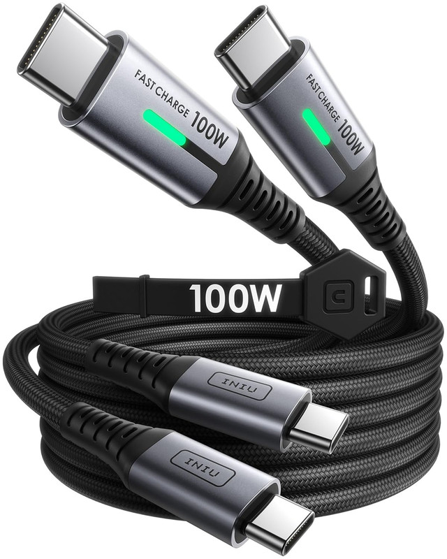 USB C to USB C Cable, 100W USB C to C Fast Charging Cord, Braided Type C