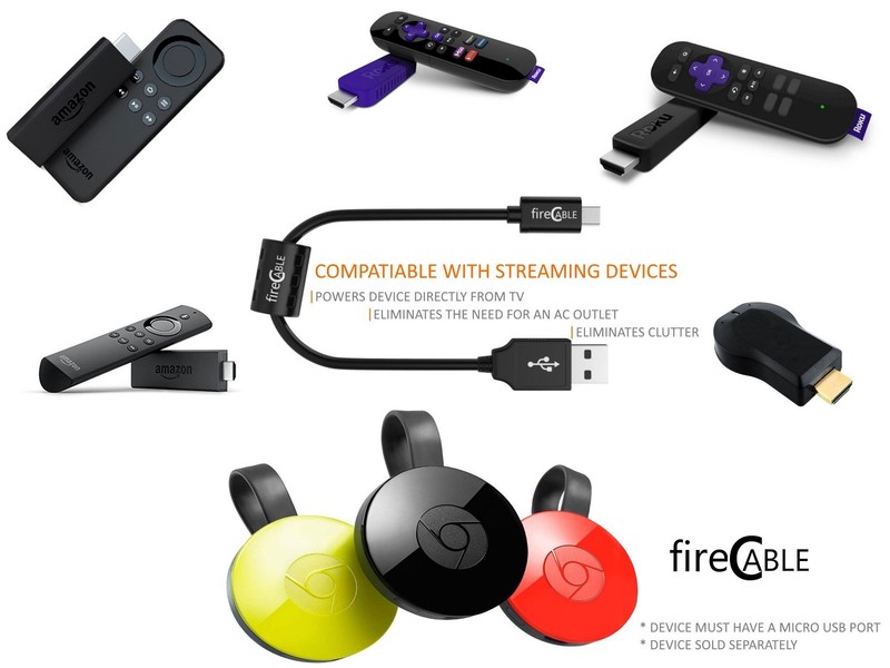Wireless TV Powered USB Cord for Fire TV Stick by fireCable gallery