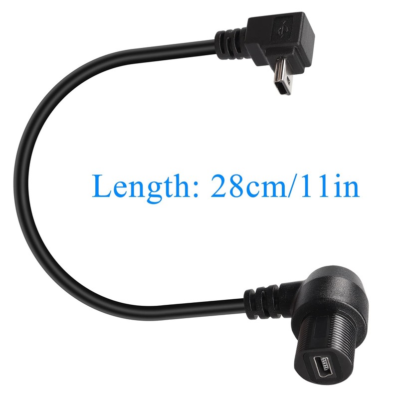 90 Degree Angle Mini USB Panel Flush Waterproof Extension Cable Mini USB 5 Pi... gallery