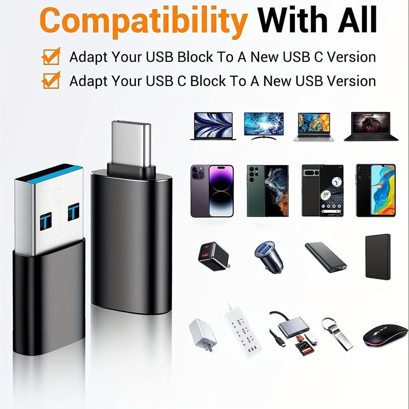 4 Pack USB to USB C OTG Adapter Type C Female to a Male Charger Converter gallery