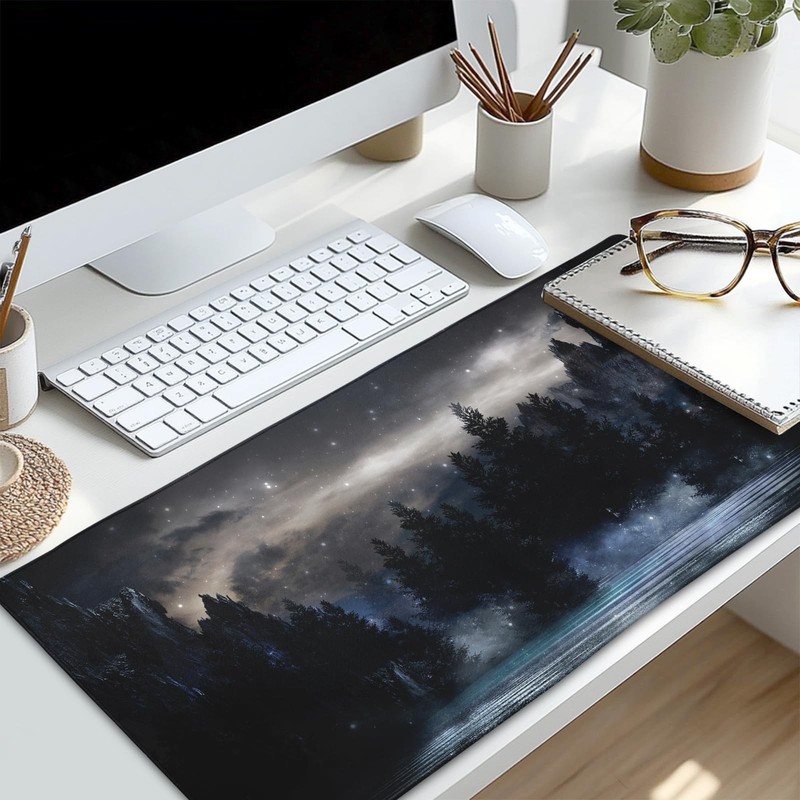 Forest Extra Large Black Gaming Mouse Pad Non-Slip Rubber Giant Mountain Mous... gallery