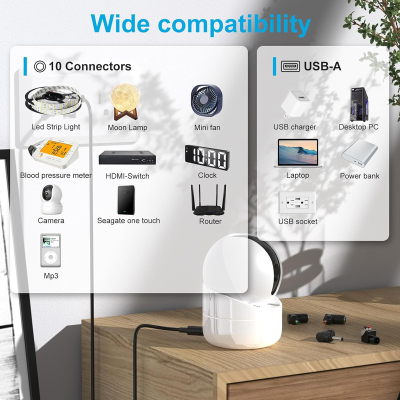 USB to DC 5V Power Cable, Universal 5.5 X 2.1Mm Charging Cord Camera MP3 MP4, wi gallery