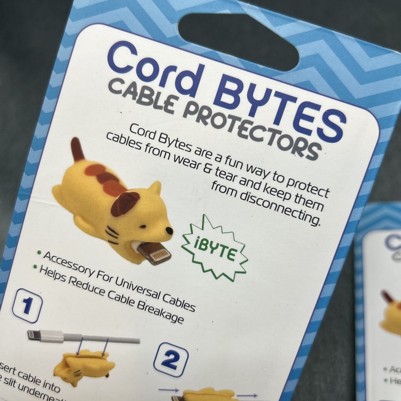 Tzumi Cord Bytes iPhone Cable Protector Silicone Red Dog Cat Brown Dog Hippo NEW gallery