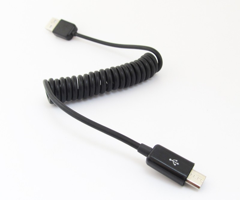 1pc 30cm USB 2.0 A Male to Micro 5P USB Male Extension Spring Retractable Cable gallery