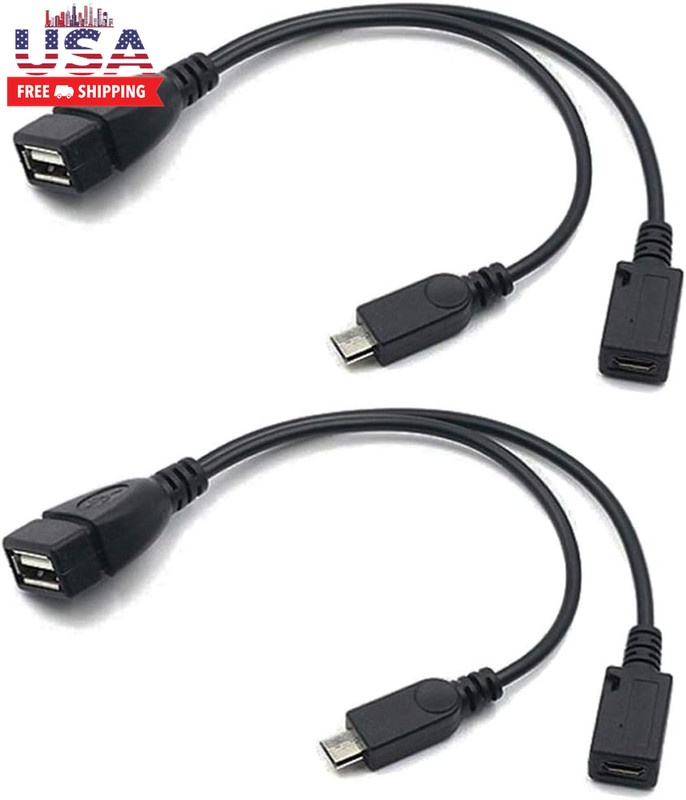 2-In-1 Micro USB to USB Adapter (OTG Cable + Power Cable) for Fire Stick, Playst gallery