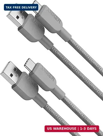 Anker USB A to USB C Cable, Charger Cord (2 Pack, 3ft), for iPhone 17 Series,Sam