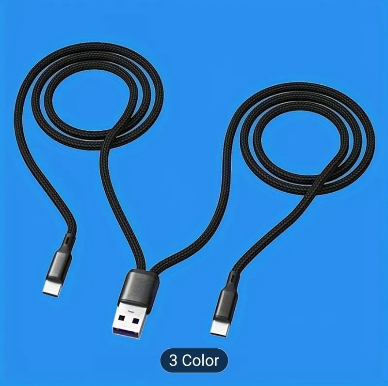 USB 2.0 Type-A Male 2 In 1 Double Type C Cable DC 5V 2.5A For Type-c 2 in 1 Char