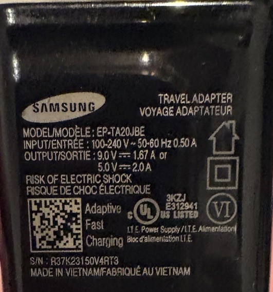 Samsung Fast Adaptive Charger Original Wall Plug OEM EP-TA20JBE - Black gallery