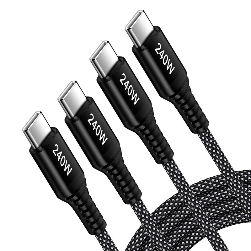 240W USB C to C Cable, [6FT, 2-Pack] Type C C Cable Fast 6 feet, Black