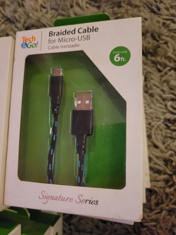 HUGE (98) Tech & Go Braided Micro-USB Charging Cables & Headphone Lot RESELLERS gallery