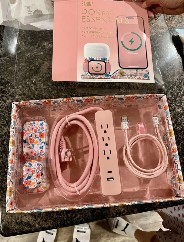6ft charging cable, 3in1 charging stand, power strip. iPhone accessories set gallery