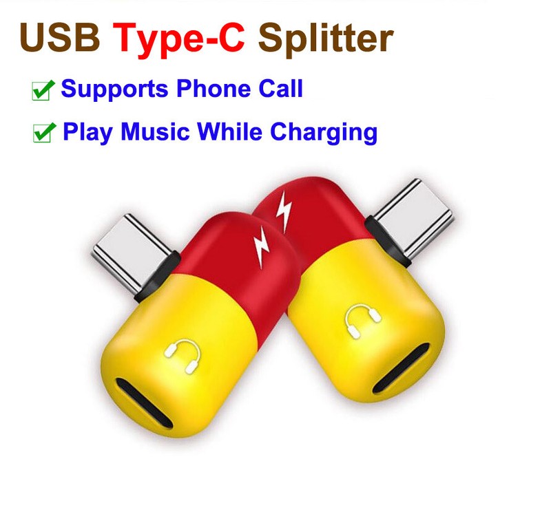 USB Type-C Splitter Audio Charger Adapter For Oppo Reno 13 F 4G Pro A5 Austock