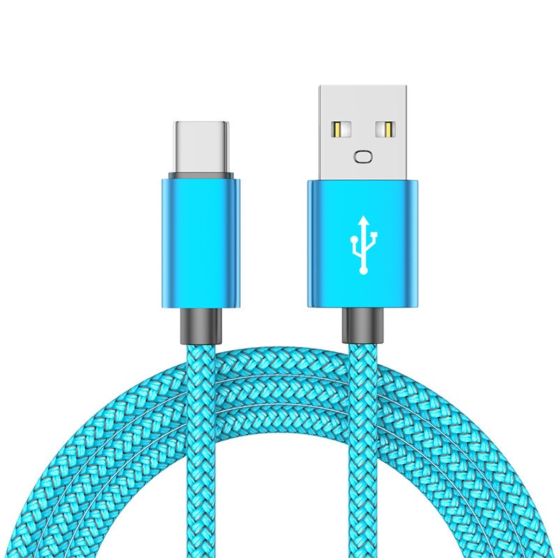 Universal USB A to Type-C Nylon Braided Cable Matte Aluminum Connector Cord gallery