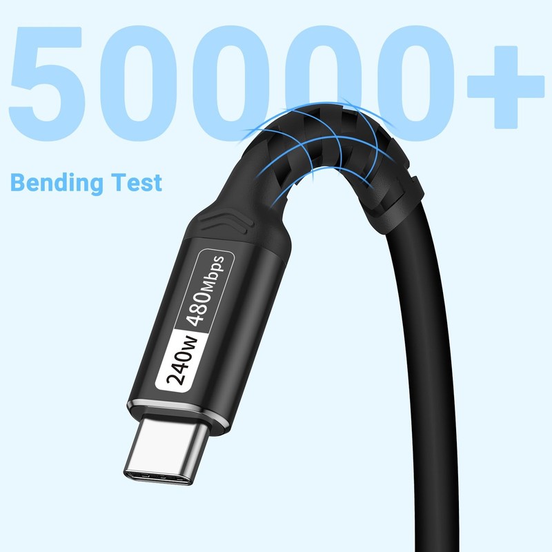 240W Fast Charging USB C Cable(1.5FT, 2packs) Type c to c Cable Support PD3.1... gallery