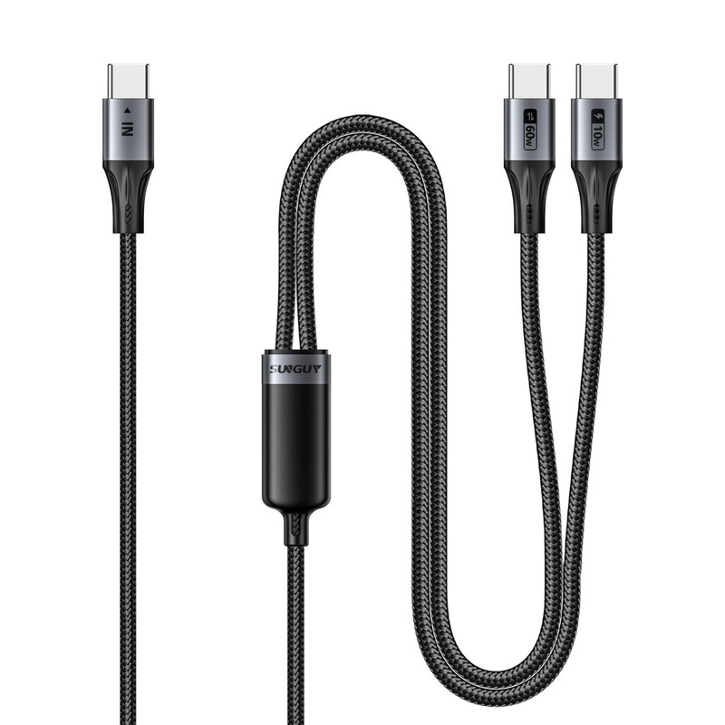 2-in-1 USB C to USB C Cable 5FT, 60W Max Fast Charging Type C Multi Cable Pho... gallery