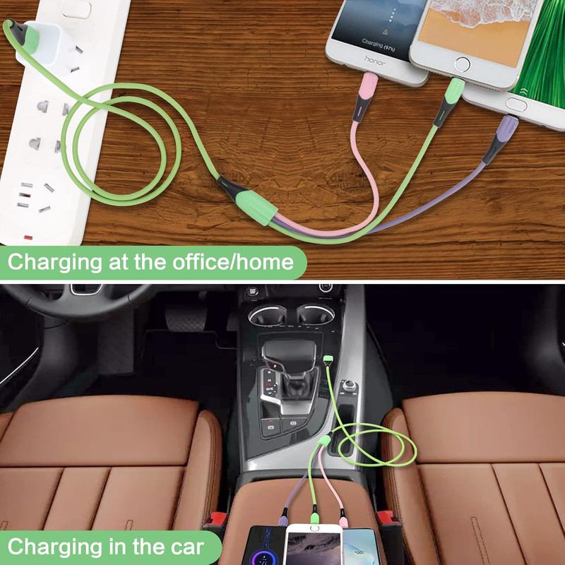 Multi Charging Cable (2Pack 5FT), 3 in 1 Universal USB Charging Cable for Multip gallery