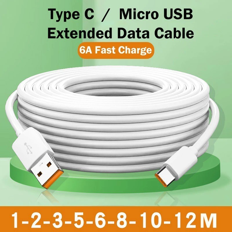 USB A to USB C Fast Charging Cable 3M 5M 8M 10M 12M Data Sync Cord 66W gallery