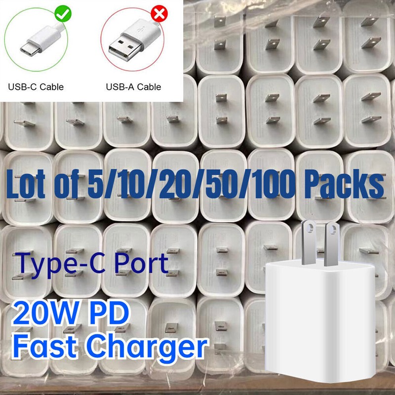 20W USB Type C Power Adapter Fast Charger Cube Block Lot For iPhone iPad Android gallery
