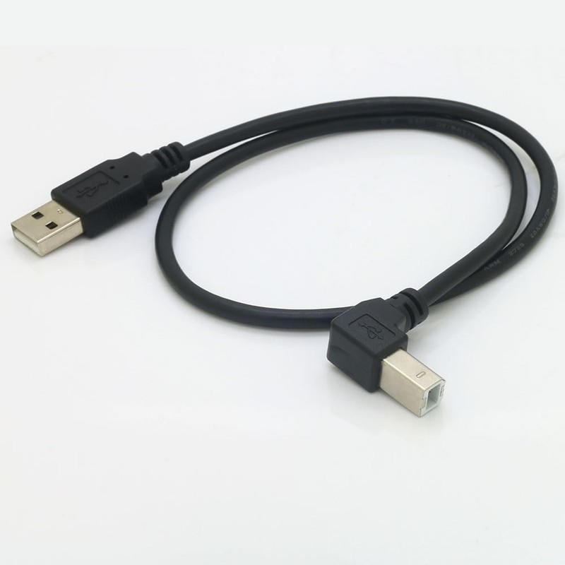 19 Inch USB 2.0 High Speed Printer Scanner Right Angle Cable 90 Degree A to B
