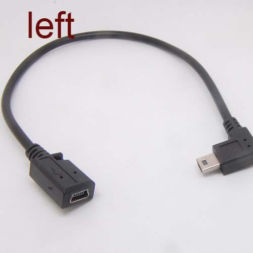 90 Degree left angle mini USB Female to Mini B 5 Pin Male cable Adapter 20pcs gallery