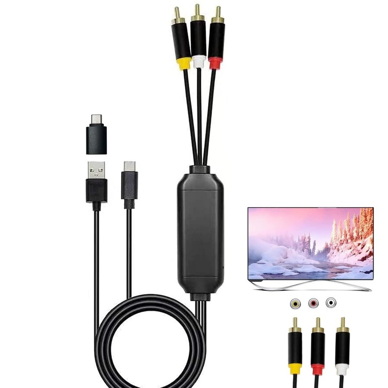 USB-C to RCA Cable Adapter for Screen Mirroring, 6FT Audio Video | Includes U... gallery