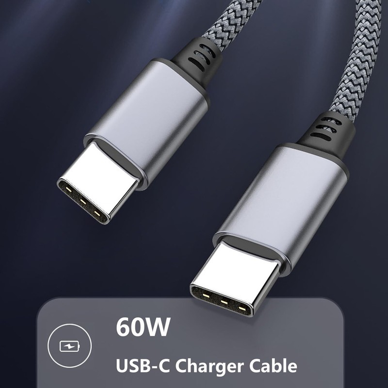 60W USB-C to USB-C Cable Fast Charger lot PD Nylon Cord For iPhone 17 16 Samsung gallery