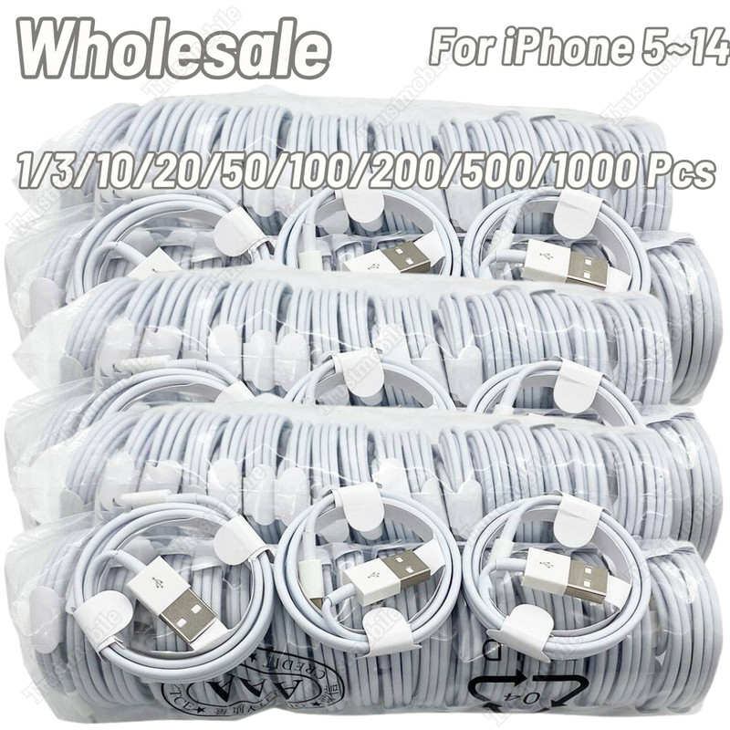 USB Charger Cable Cord Wholesale For Apple iPhone 6 7 8 X XR 11 12 13 14 Pro Max