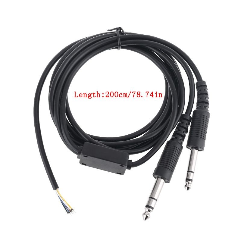 Replacement 200cm DIY Aviation Headset Durable Mono Cable Line Cord Repair gallery