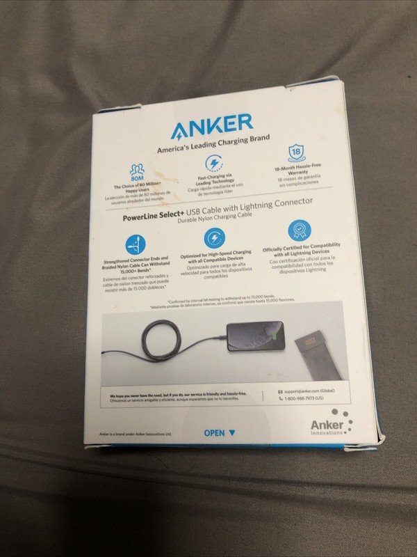 OEM Anker Lightning Fast Charging Cable 6 ft iPhone PowerLine+ MFi-Certified gallery
