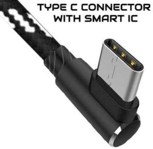 90 Degree Elbow USB A to USB C Cable - 6 Inch Nylon for DJI & Samsung Devices gallery