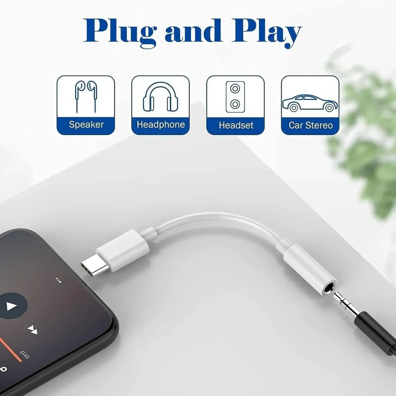 USB Type C TO 3.5mm Female Headphone Jack Adapter AUX Stereo Speaker Audio Cable gallery