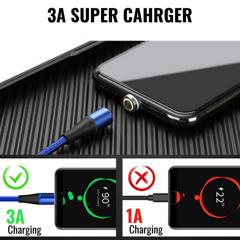 For iPhone 14 13 12 11 Pro Max 8 7 USB Magnetic Charger Cable Fast Charging Line gallery