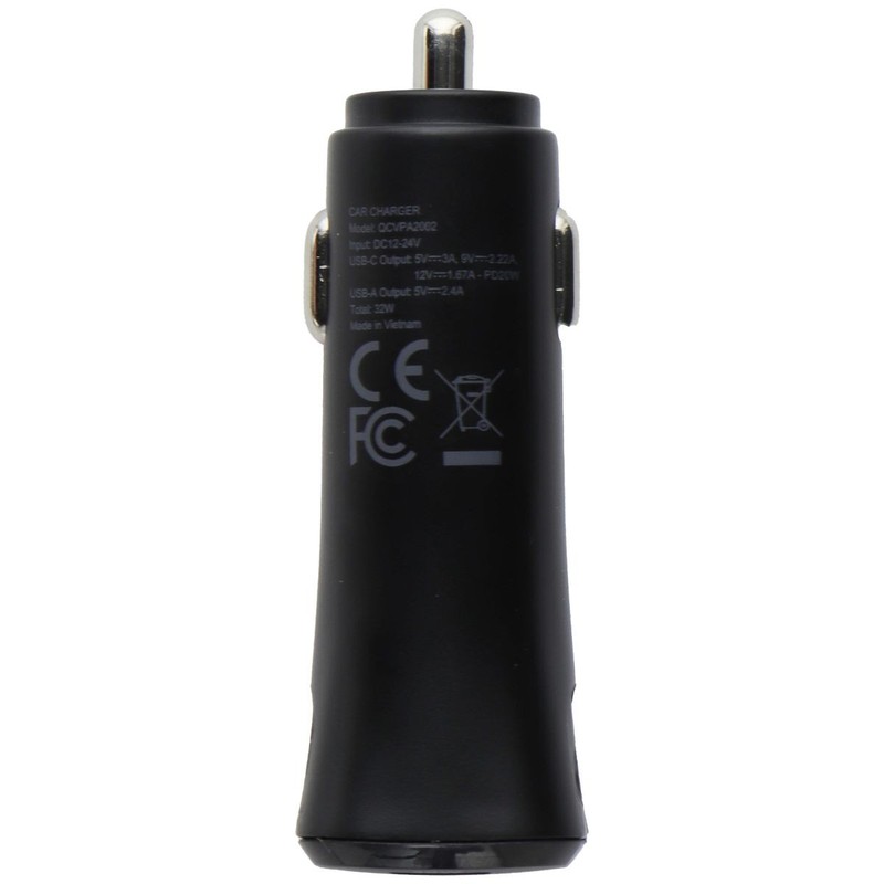 Quikcell 32W Dual Port (USB-C and USB-A) PD Car Charger - Black gallery