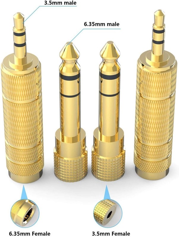 Universal TRS Headphone Adapter Set - 6.35mm to 3.5mm Gold-Plated - 4 Pack gallery