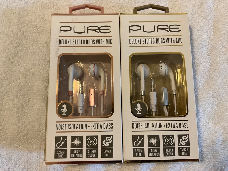 Sentry PURE Stereo Earbuds + In-Line Microphone for Phone Tablet Computer GET2