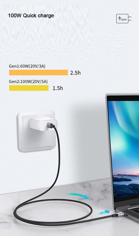 3in1 USB Type-C To USB C 5A 100W Power Speed Fast Charging Quick charger Cable gallery