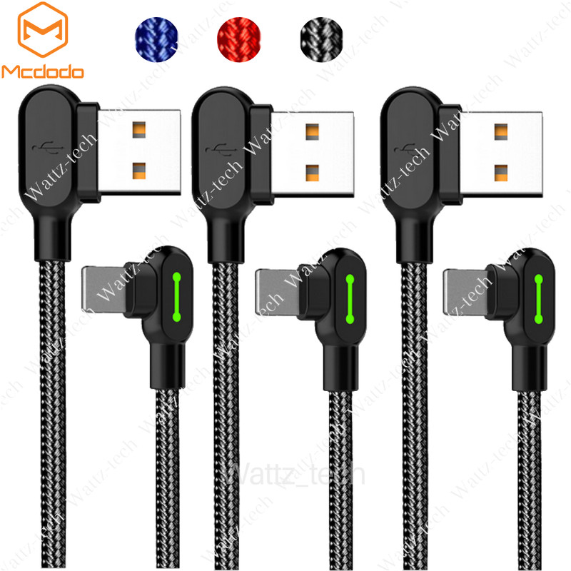 3Pack Mcdodo 90 Degree USB Charger Cable Fast Charge For iPhone 14 13 12 11 XR 8