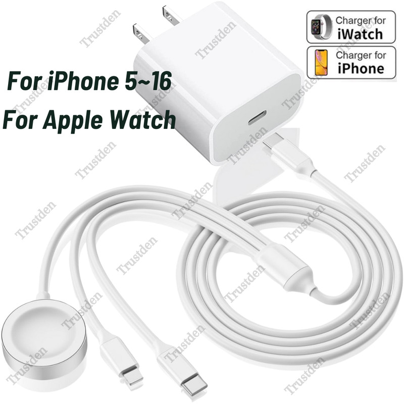Magnetic USB C Fast Charger Cable PD 20W Adapter For iPhone Apple Watch Series
