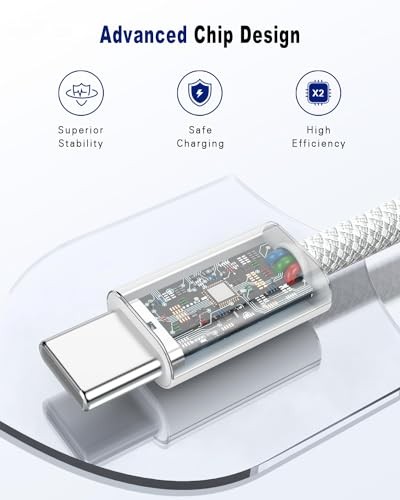 USB C to USB C Cable, 2Pack USBC to USBC Cable 60W Type C Charger C to C 6FT gallery