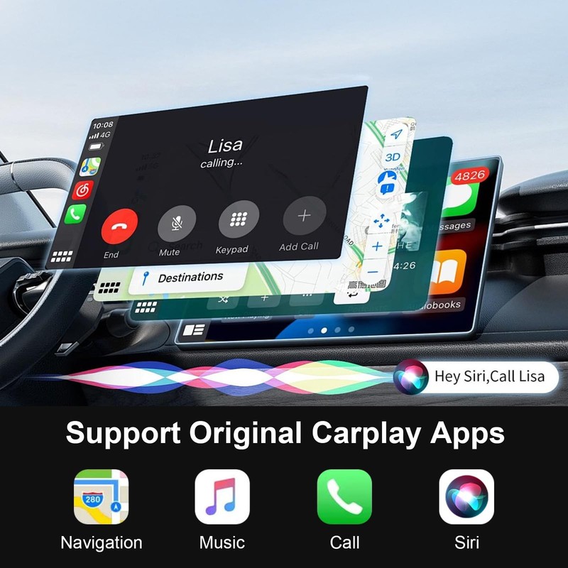 Wireless Carplay Adapter for iPhone, 2025 Upgraded Converts Wired to Apple Ca... gallery